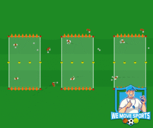 voetbal warming up