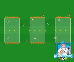 voetbal warming up