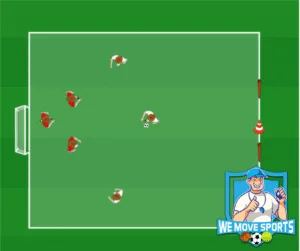 3 tegen 3 voetbal oefening