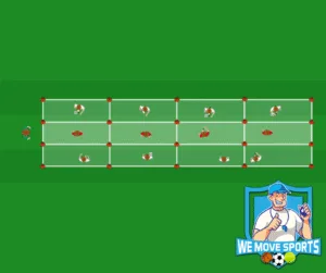 2 tegen 1 voetbal oefening