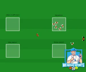 Voetbal warming-up met bal