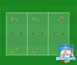 Pass oefening voetbal