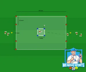 voetbal warming up