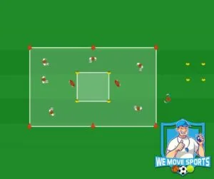voetbal warming up