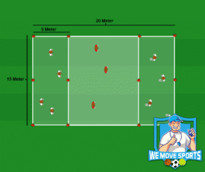 Pass oefening voetbal JO6