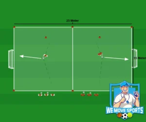 voetbal warming up