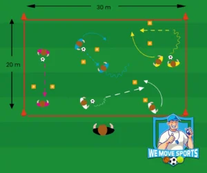 voetbal oefening onder 12
