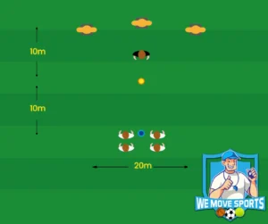 voetbal warming up spel