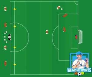 2 tegen 2 voetbal oefening