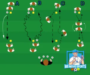 Voetbal warming up