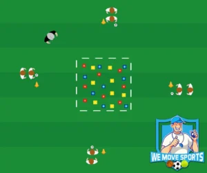 dribbel warming up voetbal