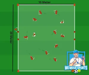 voetbal tikspel warmin up oefeningen