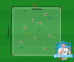 voetbal warming up