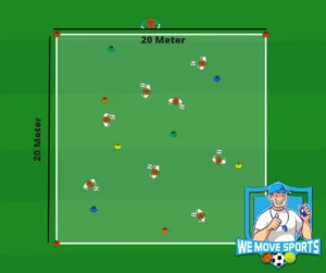 voetbal warming up