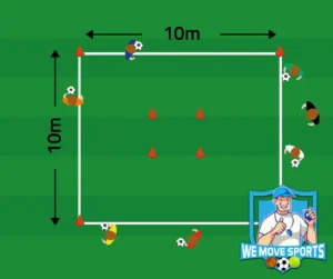 Tikspel met dribbelen