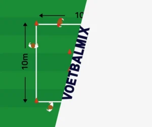 Voetbal warming up oefening